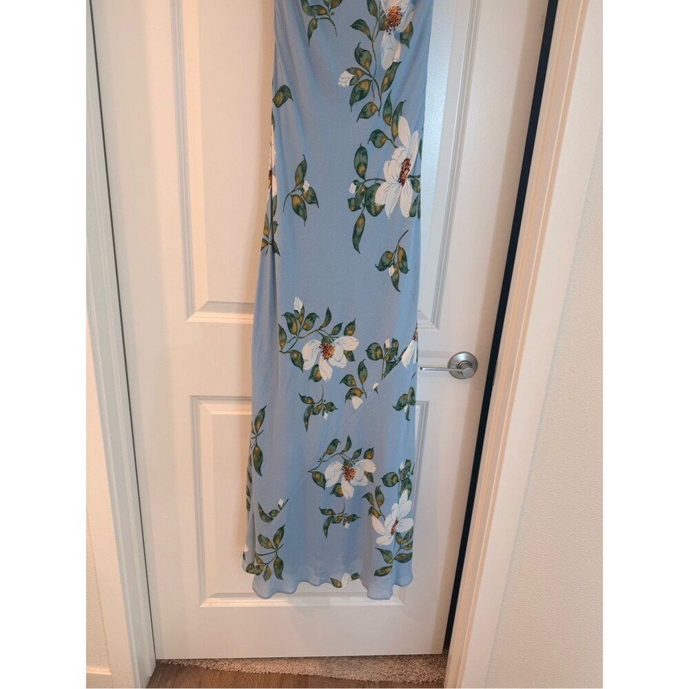 NEW Reformation Magnus Dress louisiana Light Blue Floral Tiered maxi Dress, XS - Picture 7 of 13